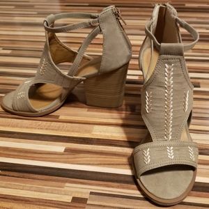 Maurice's Stitched Zip-Up Heel Sandals
